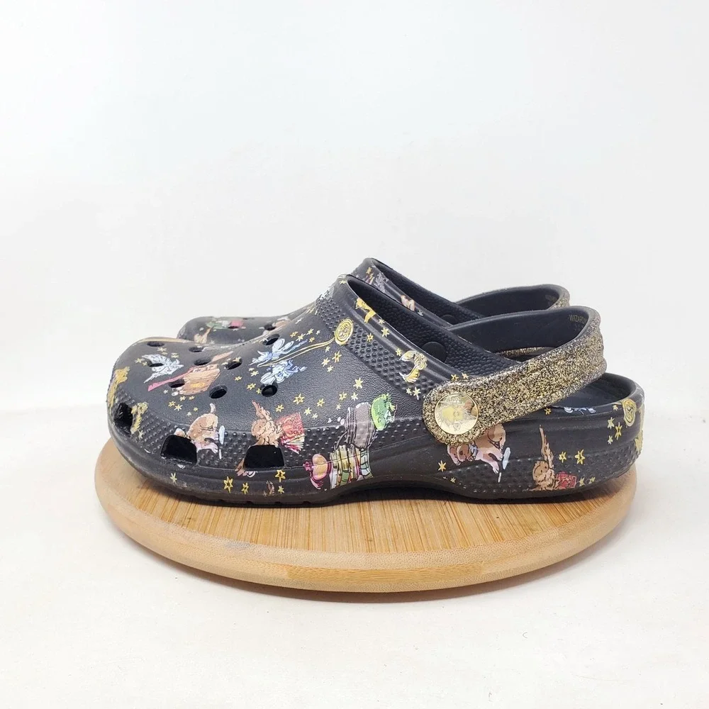CROCS Harry Potter Vera Bradley Clog Kids 3 Black Gold Boys Girls Sandal Shoes